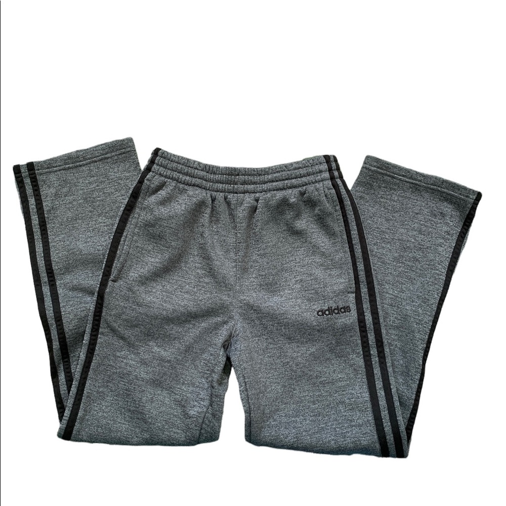 Adidas boys joggers gray w black size M 10/12